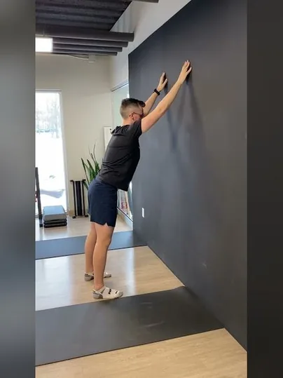 Thoracic Spine Extension at Wall exercise demonstration