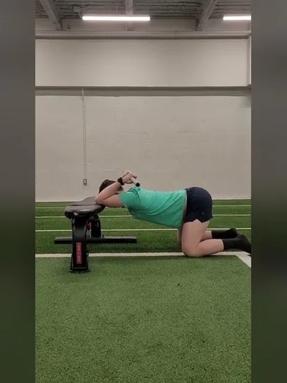 Kneeling Lat Stretch exercise demonstration