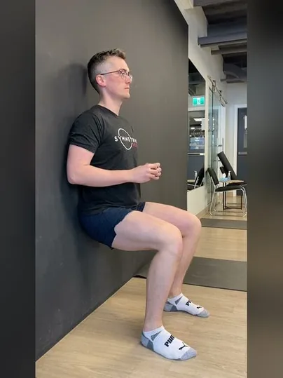 Wall Sit exercise demonstration