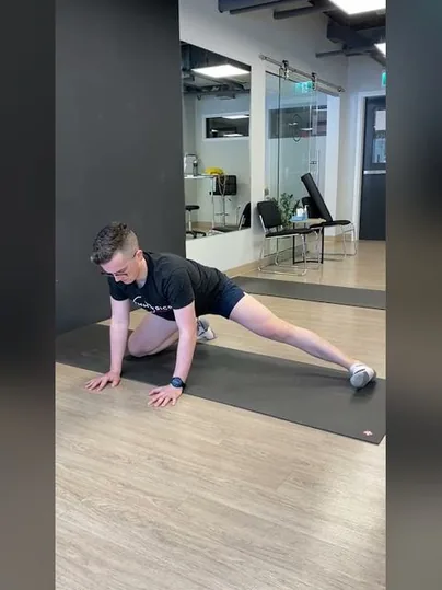 Kneeling Adductor Stretch with Hip External Rotation Flossing exercise demonstration