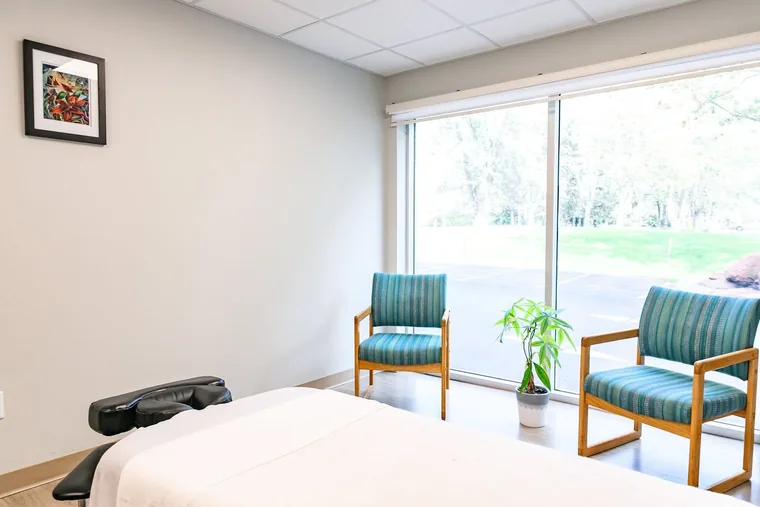 Treatment room looking out over the parking lot