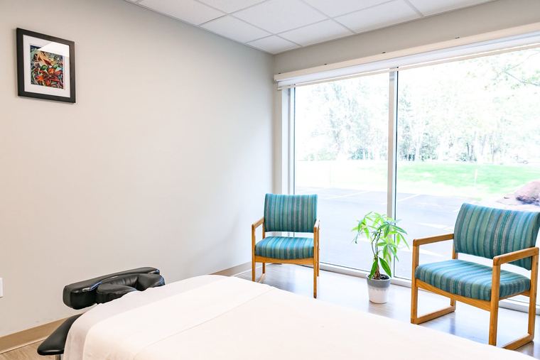 Treatment room looking out over the parking lot